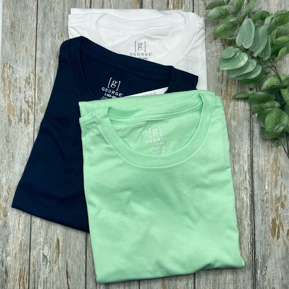 Men's Lightweight Comfy Crewneck Short Sleeve T-Shirts 3-Pack Size L